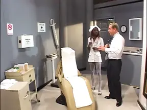 Black nurse gets it on with white cock in the heatwave