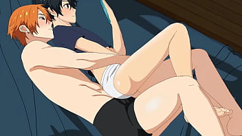 Twink's long dick surprises girlfriend - Animated hentai sex