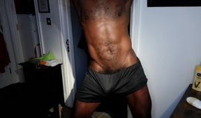 Wearing My Black Box Shorts, with a Surprise Revealed Towards the End.