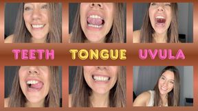 Close-ups: Tongue, uvula, and full smiles