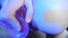 Anal playing with dildo