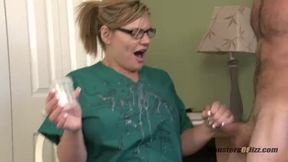 Cameryn Coxxx gets a mouthful of Kyle Chaos' jizz after a steamy workout