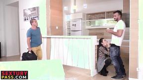 ”Sweet Carry gets her holes filled with two long disco sticks”