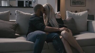 Shemale big ass blonde loves interracial BBC anal fucking