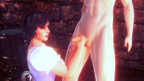 belle give a handjob and a blowjob - beauty and the beast parody