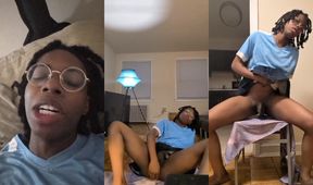 Training my tight transfem ass with a huge dildo until I’m gushing on cam