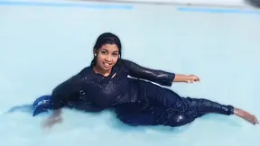 Beautiful young Indian village girlfriend enjoys hot sex in a public
