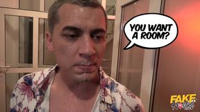 Fake Hostel - Sexy Polish Backpacker Misha Cross Gives Landlord Sloppy Blowjob &amp; Reverse Cowgirl for a Fruit