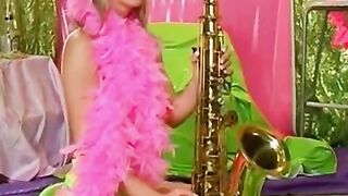 Sexy-Blondie's Sensual Saxophone Serenade - Erotic Music Video by OldNanny
