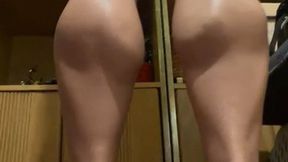 Black Jean Shorts Sliver High Heels Reach