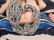 Dog toy Fuck, Anal Insertion Insanity, Scarf bondage and Belly Bulging Dildo Fuck makes me cum !