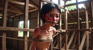 Extremely Skinny Girl in Bondage - Desperate in Brazilian Construction Site