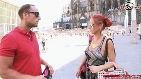 german redhead skinny teen make porn casting