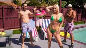 Astonishing blonde with big boobs Elana Bunnz rides a huge black dick