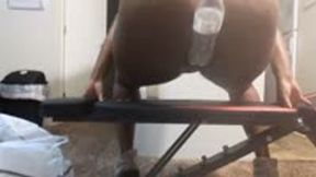 Goddess Buttcrush on Bench in Tight Black Thong V2 4k