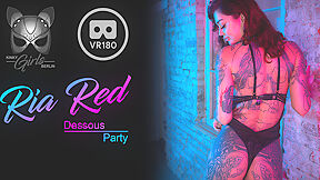 Ria Red - Dessous Party; Alt-girl Solo Striptease