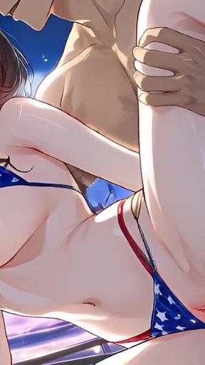 Step Stepsister's Fireworks Creampie While Everybody Watches Outside - Ai Animation