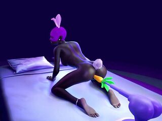 Zuri, the Hawt Bunny Beauty, Squirts Hard in a Dream Carrot Machine Play