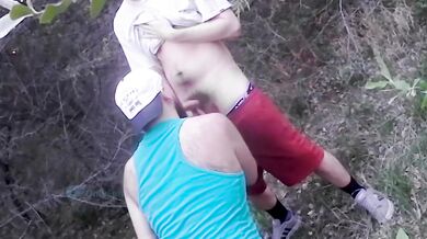 Burly Hairy Anonymous Cum Dump Bear CRUISING in the Woods Gave My Big White Cock