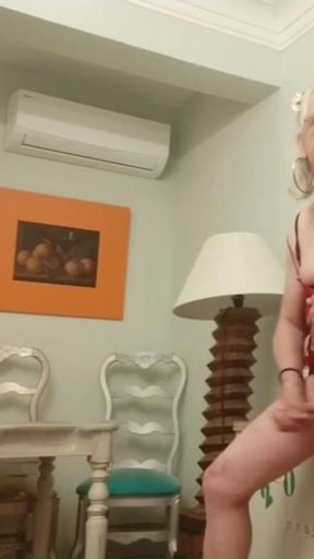 Shemale Slut Carla Fucking Her Ass with a Big Dildo