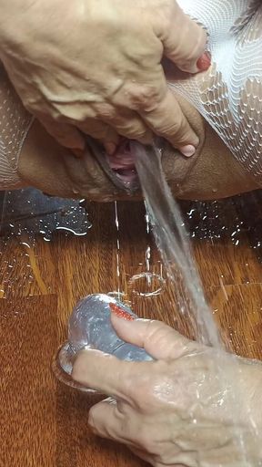 Redhead MILF Fucks Herself with a Dildo in the Mirror, Huge Squirts and Real Orgasm