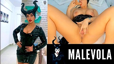 Hot maleficent cosplay girl sucking and fucking hard her big toy OTS547