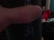 Rjohnson1226 using stroker to pleasure big hard cock