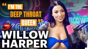 Willow Harper's filthy throat gets ravaged, she's the Queen of Deep Throat on Pillow Talk