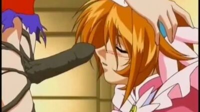 Watch this busty girlfriend dominate and fuck a submissive cutie with a strapon in a hot hentai video