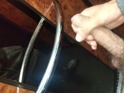 Juicy cock ejaculates in the PUBLIC ELEVATOR of the community of NEIGHBORS