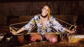 ”Blond babe gets nipples hurt while she drinks piss”