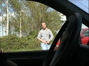 Horny blonde Milf fucked in the car and outdoors