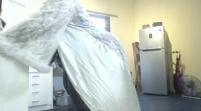 BBW Cooking with a Vibrator in Her Pussy