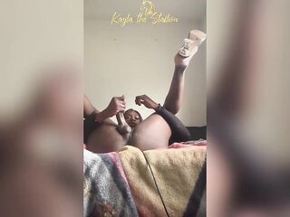Kayla The Stud-horse Tall BBC T-girl strokes her biggest that babe-meat