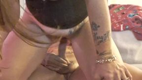 Amateur Milf In Sexy Lingerie Twerking and Bouncing Hard On Cock (Loud Moaning) Cumming On Dick