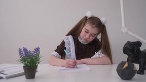 you don  t listen to daddy , you don  t learn your lessons , you dirty schoolbabe ! first anal