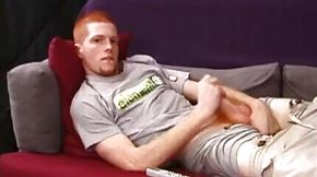 Redhead Tistian whips out his hard cock and spunks