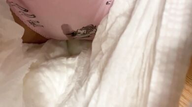 Cute panties soaked under the Christmas tree tent
