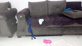 See my hoy cock wearing my stepmom tit bra panty