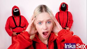 Squid Game - Viv&iacute_an Lola brasilera es follada por el ano al no seguir las advertencias de sus jefes en juego del calamar