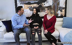 Jazmin Luv seduces new foster dad in a 3some