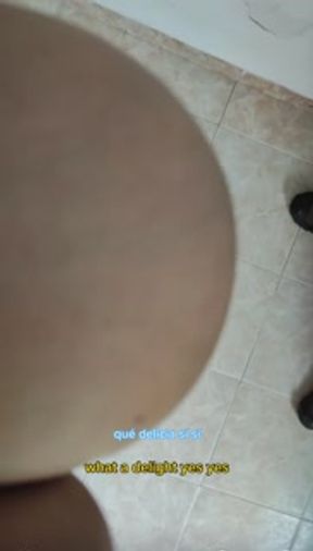 Home brings my anniversary gift and I reward him. English subtitle