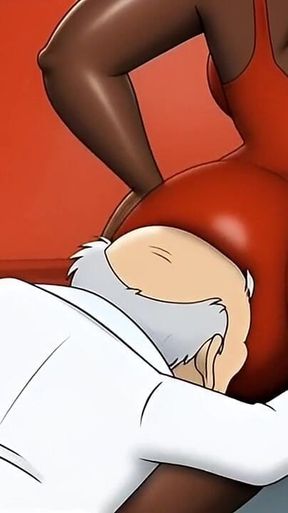 Married Cuckold Worships a Big Black Ass. Cartoon