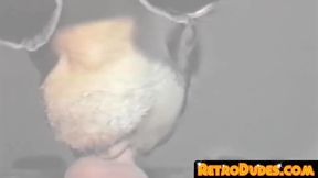 Vintage muscular jock enjoys hard throatfuck through glory hole