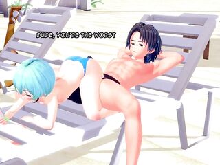Femboy hunk seduces his senpai and they end up screwing