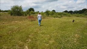 MILF gives POV blowjob and rides cock on park bench