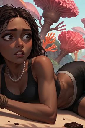 Sultry Ebony Likes Gullet Orgy on a Tropical Paradise While Her Paramour Gives Her Amazing XXX, Soddening Her in