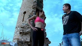 petite czech whore fucked outdoors during her jogging session