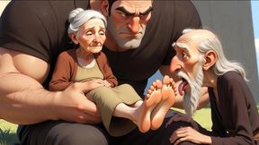 Cuckold Husband Licks Wife's Feet While She Sits on Her Lover's Lap - Hotwife Foot Worship