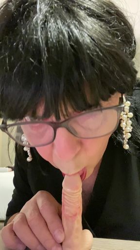 Sucking my little dildo